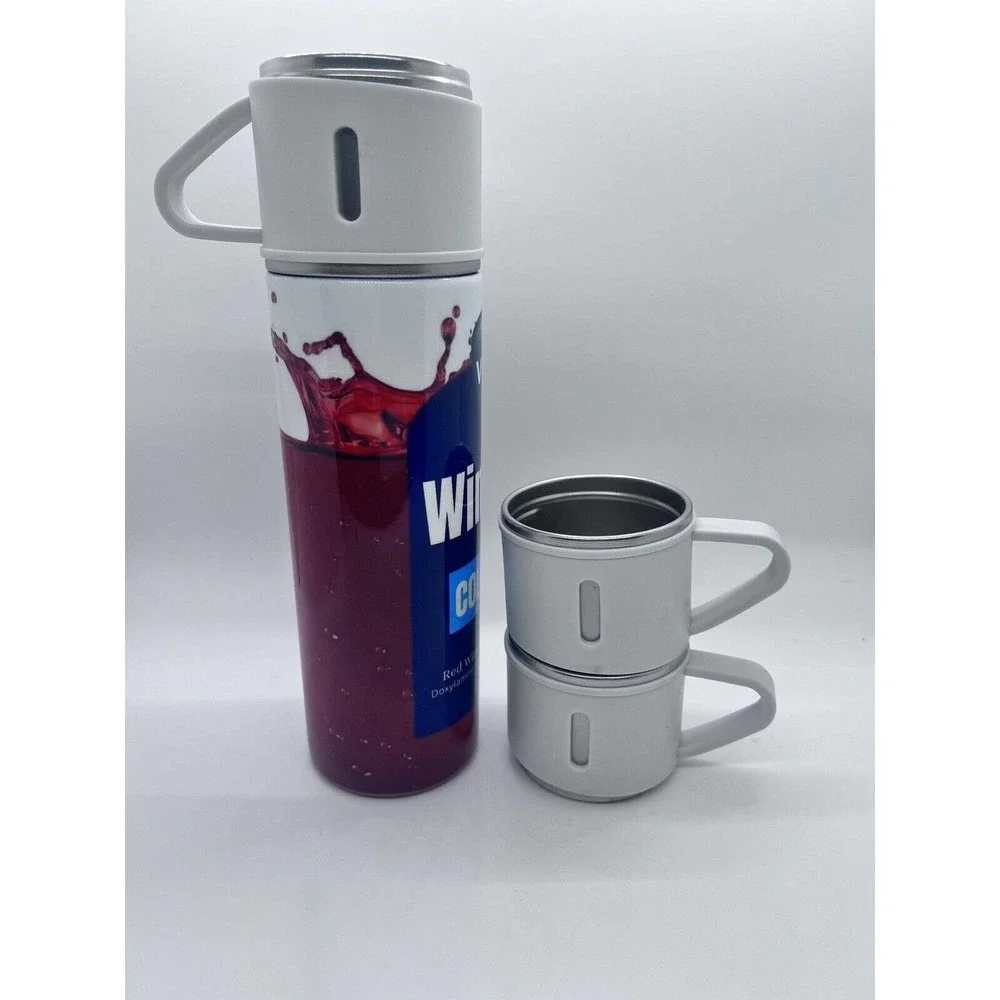 Vicks WineQuil Stainless Steel Thermos Travel Coffee Mug Vacuum Insulated Flask - Picture 4 of 9